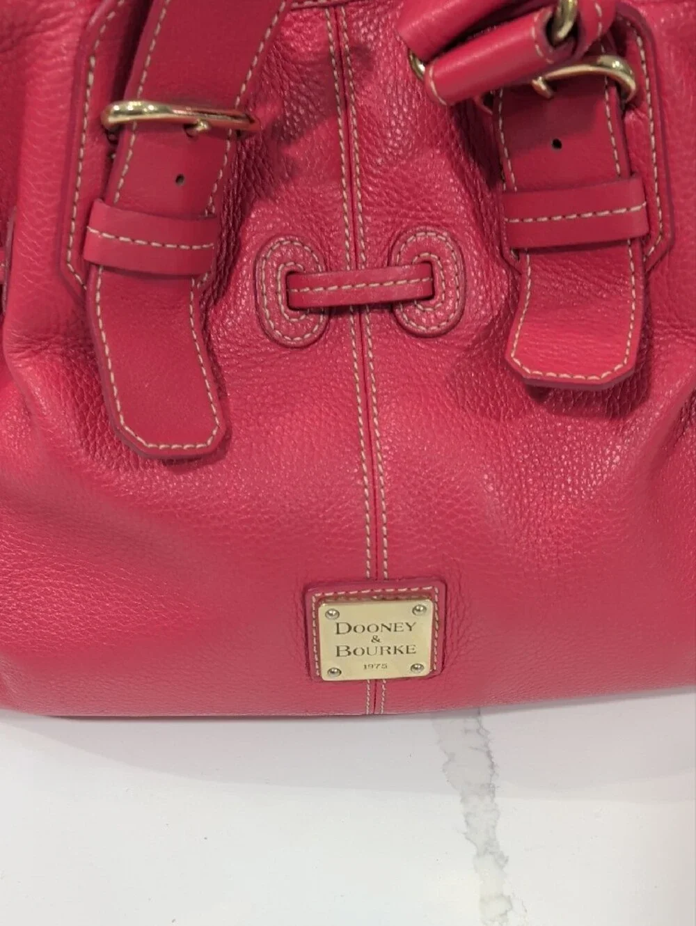 Dooney & Bourke Vintage Leather Shoulder Bag with Gold Hardware